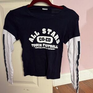 JES Long Sleeve Shirt - Navy and White